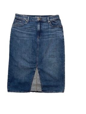 Chico's Denim Midi Skirt High Rise